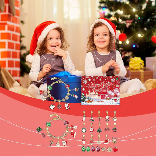 24pcs/Box Christmas DIY Bracelet Kit Xmas Countdown Creative DIY Bracelet Kit 2