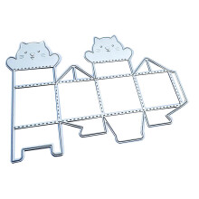 Cute for Cat 3D Candy Gift Box Stitched Metal Cutting Dies Stencil DIY Handmade Folding for Case Embossing Tool Die Cuts Scrapbooking Paper Card