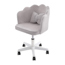 Swivel Vanity Chair with Wheels, Adjustable Height, Grey