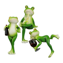 3Pcs Frog Figurines Resin Garden Decor for Plant Pots Indoor Outdoor