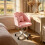 Swivel Vanity Chair with Wheels, Adjustable Height, Pink 5