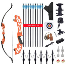 Recurve Bow Set With 12 Arrows Beginner, Right Hand Longbow Kit, Aluminium