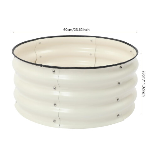 Futchoy Round Metal Raised Bed 60x28cm Bottomless Planter Box 1