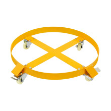 55 Gallon Drum Dolly Heavy Duty Barrel Dolly Cart with Steel Frame 264.55lbs Capacity Cross Base with 4 Wheels (2 Brakeable)