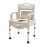 Adjustable Portable Commode Toilet Chair with PU Seat,551 lbs, Grey+White 1