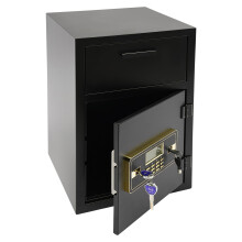 Depository Safe 35.2 * 35.2 * 55cm With Drop Box for Money and Mail, Combination Lock, 4 Keys and Spare Battery Box for Cash, Checks, Document