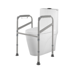 Folding Toilet Safety Rail Toilet Standing Aid with Adjustable Height 65-86cm Heavy Duty Freestanding Grab Rails for Elderly & Mobility Support