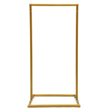 Gold Wedding Square Archway Backdrop Stand Metal Arch Frame Flower Balloon Decor for Ceremony Baby Shower Birthday Party Garden Floral Decoration