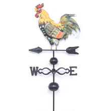 Metal Rooster Weather Vane Iron Wind Direction Indicator for Garden Patio Farmhouse Allotment Rust Resistant Outdoor Decor