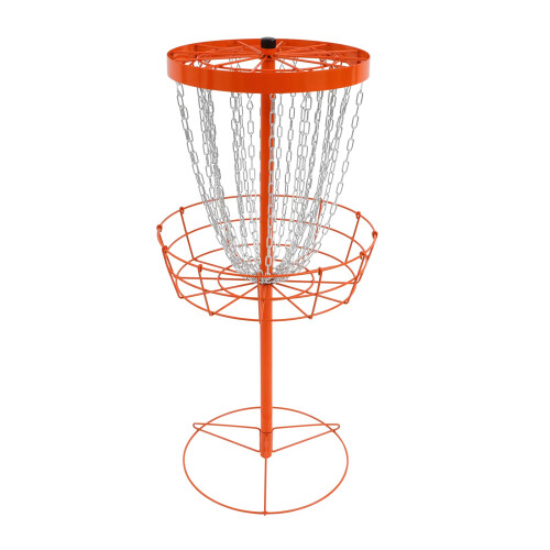 Disc Golf Basket Portable Disc Golf Target with Heavy Duty 24 Chains Orange