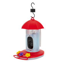 Hummingbird Feeder with Camera,1080P HD 2 in 1 Camera Bird Feeder, Smart Bird Feeder for Family and Friends (Red + White)
