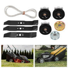 46 Inch Mower Parts Deck Rebuild Kit Compatible with Cub Cadet LT1045, LT1046, with 3 Spindles,2 Idler Pulleys,3 Blades,1 V-Belt