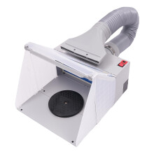 Folding Airbrush Paint Spray Booth,Craft Table Airbrush Booth w/3 LED Lights,Portable Painting Booth for Artwork Models Crafts,1.7m Hose, 30W