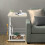 C Shaped Sofa Side Table,56-76cm Height Adjustable Bed Side Table,Coffee Snack Table for Living Room,Bedroom (White Maple) 2