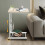 C Shaped Sofa Side Table,56-76cm Height Adjustable Bed Side Table,Coffee Snack Table for Living Room,Bedroom (White Maple) 5