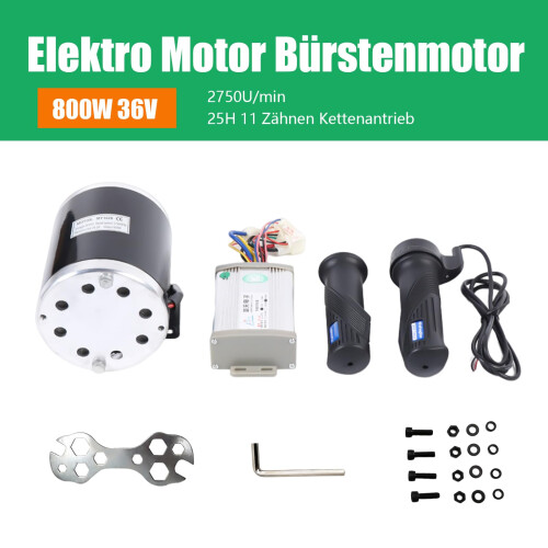 OUKANING Ebike Conversion Kit Electric Scooter Motor Brush Motor Controller Throttle 36V 800W 1