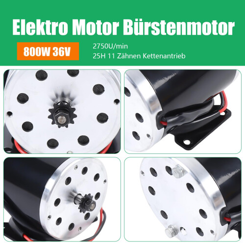 OUKANING Ebike Conversion Kit Electric Scooter Motor Brush Motor Controller Throttle 36V 800W 2
