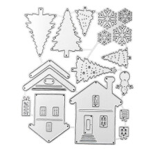 House Tree Metal Cutting Dies Stencil Scrapbooking DIY Album Stamp Paper Emboss  Silver