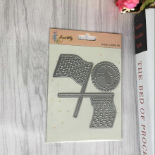 National Flag Cutting Dies Stencil Scrapbook Album Paper Card Embossing  Silver