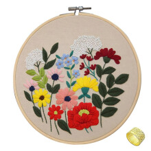 (Xinglu) Hand Embroidery Kit with Embroidery Hoop Thimble Personalized Crafts Decoration for Beginners