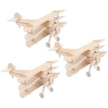 Model Airplane Paint Kit Wood DIY Toy with 9Pcs for Kids Creativity