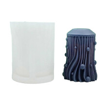 (D347) Carved Cylinder Candle Mold for DIY Candle Gypsum Ornaments Home Decor Birthday Gift, Non Stick Easy to Demold