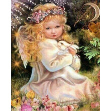30x40cm adult children 5D DIY diamond art painting set - blonde cute girl, full diamond embroidery crafts, canvas crystal rhinestone diamond paint