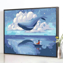 30x40 cm 5D Peinture Diamant DIY Complet,Fille avec baleine Peinture au diamant DIY Diamond Strass Toile Point de Croix Painting par Numro pour D