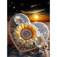 30x40cm Adulte Enfants 5D DIY Diamant Art Peinture Kit - Plage Amour Tournesol, Plein Diamant Broderie Artisanat, Cristal Toile Strass Peinture Ki