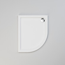 (900x800mm, Left) ELEGANT White Shower Tray With Waste Outlet