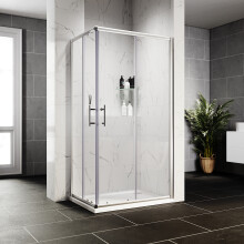 (1200x800x1850mm) ELEGANT Silver Shower Enclosure Corner Entry Double Sliding Door Left And Right Installation With Shower Tray