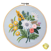 (Still Water) Hand Embroidery Kit with Embroidery Hoop Thimble Personalized Crafts Decoration for Beginners