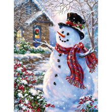 30 x 40 cm ,bonhomme de neige trois couches Diamond Painting Broderie Diamant Peinture Canevas 5d Tableau Enfant Adulte Strass Lot Puzzle Dessin