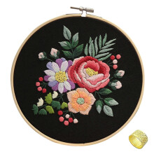(Xiaomei) Hand Embroidery Kit with Embroidery Hoop Thimble Personalized Crafts Decoration for Beginners