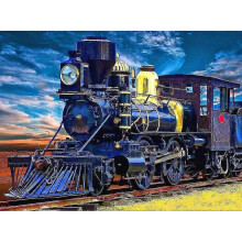 30x40cm adult child 5D DIY diamond art painting set - steam train through the fields, full diamond embroidery crafts, canvas crystal rhinestone pa