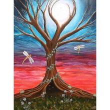 30x40 cm 5D Peinture Diamant DIY Complet,Paysage peint arbre diamant peinture DIY Diamond Strass Toile Point de Croix Painting par Numro pour Dco