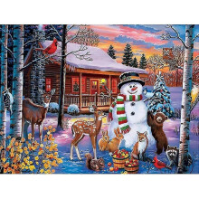 (3040 cm) Christmas Diamond Art Kit for Adults, 5D Christmas Diamond Painting for Adults, 5D Diamond Art Christmas Snowman Crystal Art, Diamond Ge