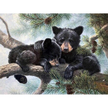30x40cm adult child 5D DIY diamond art painting set - Bear 1#, full diamond embroidery crafts, canvas crystal rhinestone painting set, suitable fo
