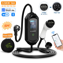 AFEEV sähköauton ladetin 3.5KW 16A Type2 5M langaton WiFi- ja Bluetooth-ohjaus