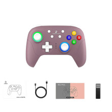 Controlador de juegos multiplataforma RGP01 con receptor, color morado.