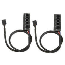 2 concentradores de ventilador PWM de 5 vías y 4 pines, cable de 35 cm de longitud, adaptador de ventilador para PC, caja de ordenador de sobremesa
