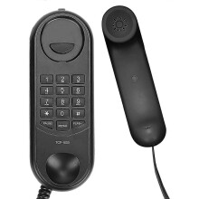Teléfono fijo con cable, botones para teléfonos domésticos, rellamada al último número del teléfono de casa, para oficina, negro