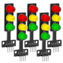 Kit de módulo de semáforo LED de 5x para proyectos de bricolaje con Arduino, mini semáforo de 3,3-5 V