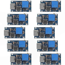 MT3608 Einstellbarer Aufwärts-DC/DC-Spannungsregler, 10 Stück, 2–24 V auf 5–28 V, 2 A, Typ-C, Blau