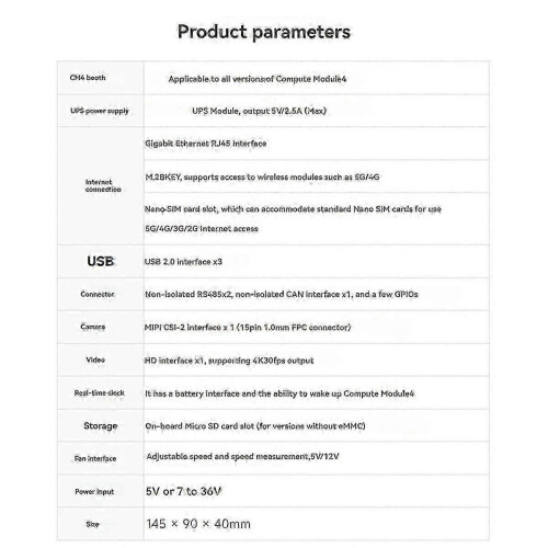 Módulo de expansión industrial CM4 IoT 5G/4G con módulo UPS CM4-IO-WIRELESS-BASE para CM4 (modelo 2026). 2