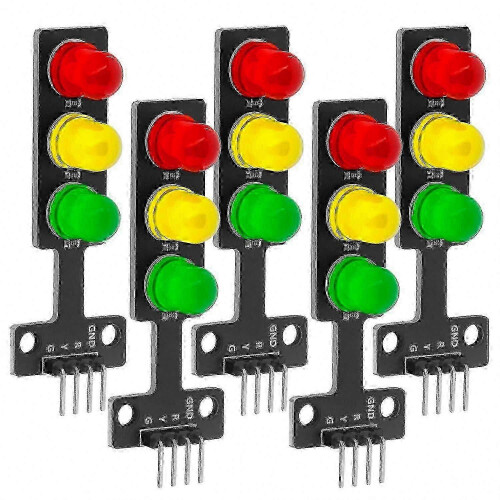 For Arduino DIY Projects 5x LED Traffic Light Module Kit 3.3-5V Mini Traffic Light 2