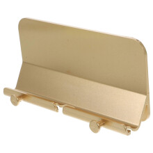 Soporte de pared para teléfono, organizador de plástico para almacenamiento, 3 piezas, dorado, 14 x 3,8 x 6,5 cm.