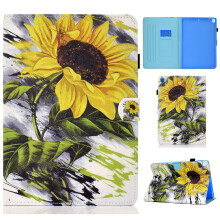 Funda de piel estampada para iPad 10.2 2021 / 2020 / 2019 con diseño de girasol