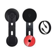 Soporte flotante plegable para teléfono con base magnética y carga rápida de 15 W (color negro).