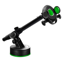 Soporte GPS para coche con soporte para teléfono, con mástil telescópico, color negro.